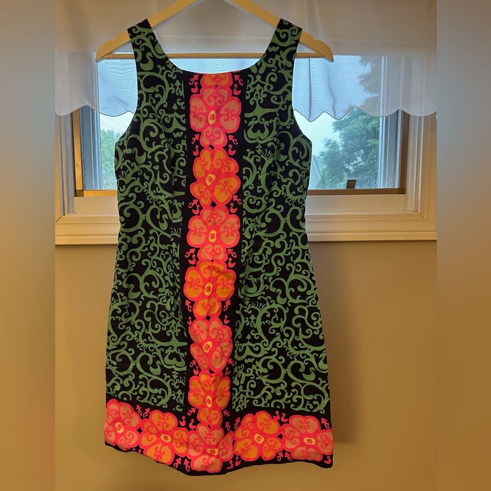 Lilly Pulitzer Vibrant Pink and Green Mini Dress